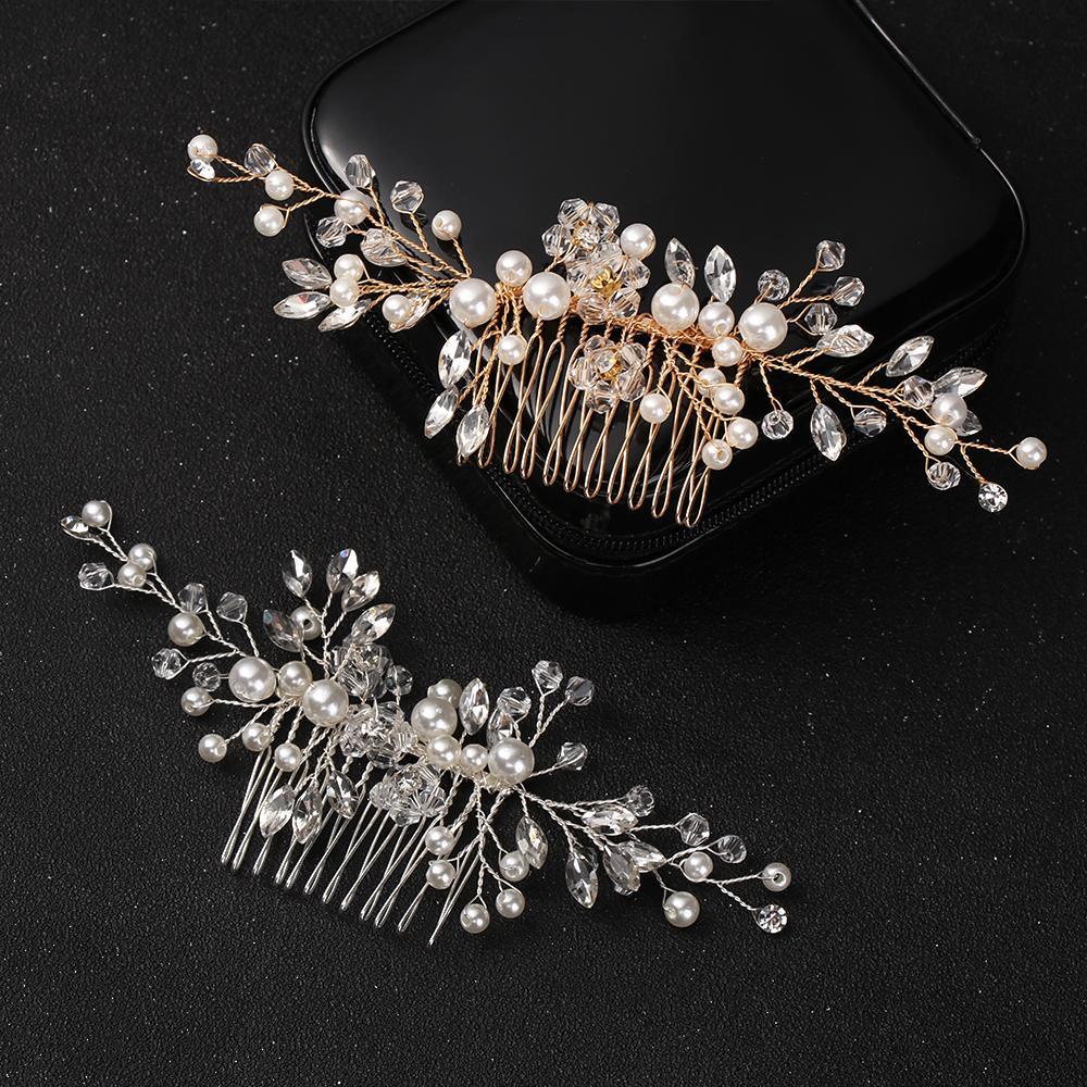 Lược Cài Tóc Trang Điểm Dự Tiệc Cưới Cài Tóc Cô Dâu Đính Đá Sang Trọng