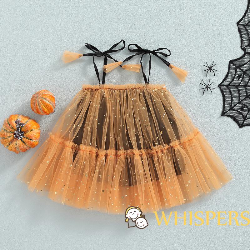 Whispers-đầm Xòe Vải Tuyn Màu Trơn / Ngôi Sao Lấp Lánh Trang Trí Lễ Hội Halloween Cho Bé Gái