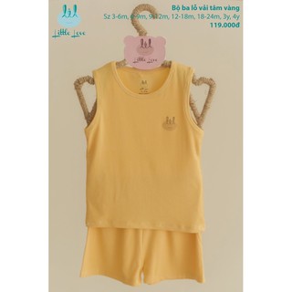 bộ ba lỗ cho bé trai/bé gái Little love chất cotton tăm