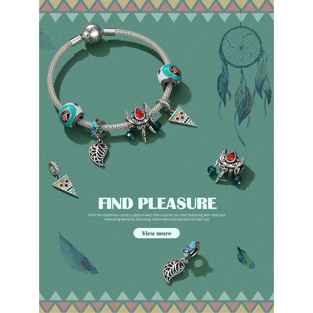 Phụ Kiện Bamoer BSC452 Bằng Bạc S925 100% Hình Mặt Trăng Dùng Làm Trang Sức Thời Trang DIY