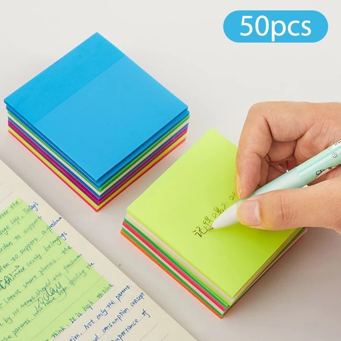 Set 50 Tấm Giấy Ghi Chú Trong Suốt Nhiều Màu