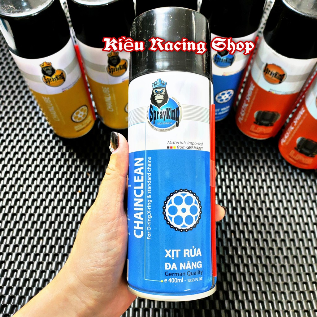 Combo Chai Xịt Vệ Sinh Sên Dưỡng Sên và Xịt Đánh Bóng Lốp xe SprayKing