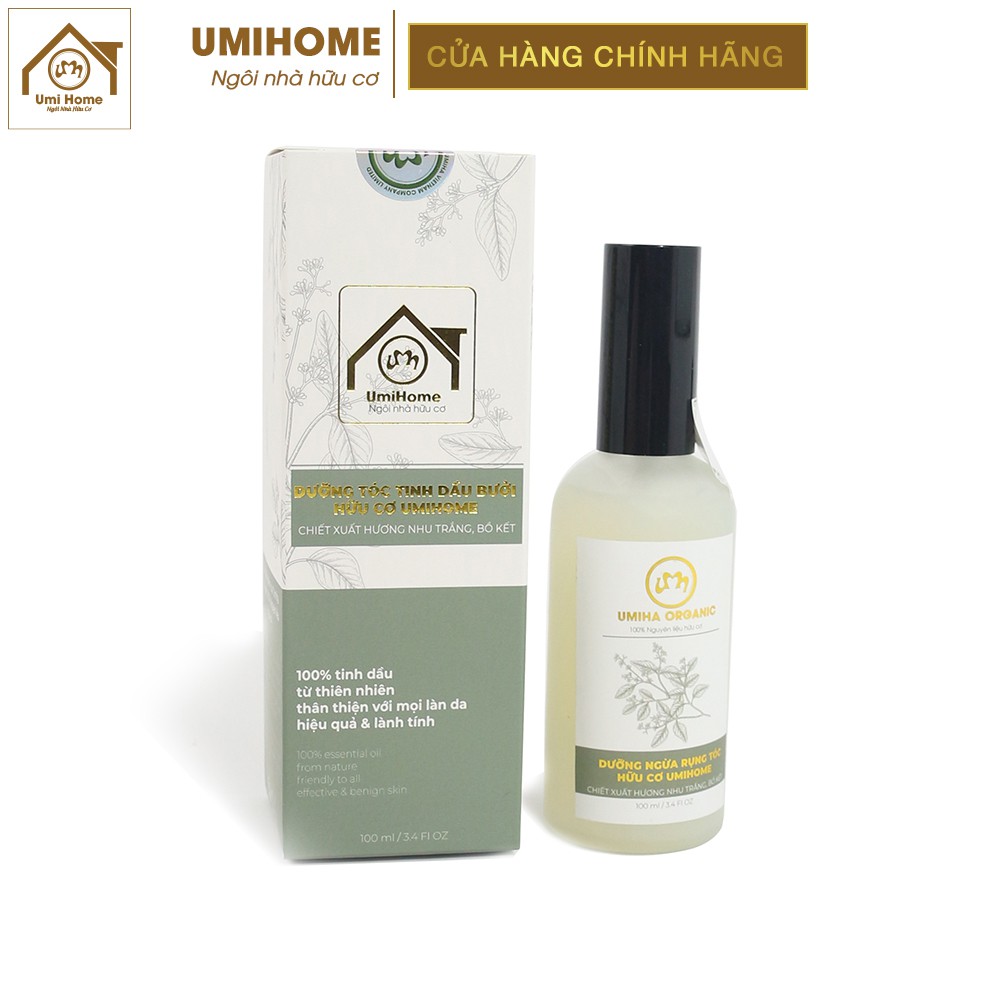 Nước dưỡng tóc tinh dầu Hương Nhu Trắng và Bồ Kết UMIHOME 50/100ml dùng xịt kích mọc Tóc nhanh dài