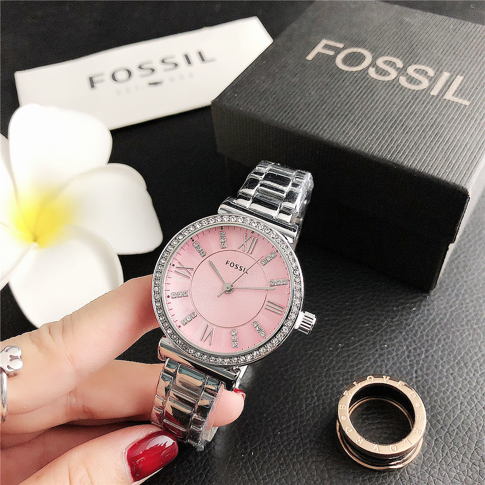 FOSSIL Đồng Hồ Quartz Đính Đá Chất Liệu Thép Không Gỉ Fs 7219zl 2021