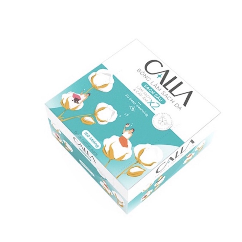 Bông tẩy trang Bông Bạch Tuyết Calla làm sạch sâu hộp 150m