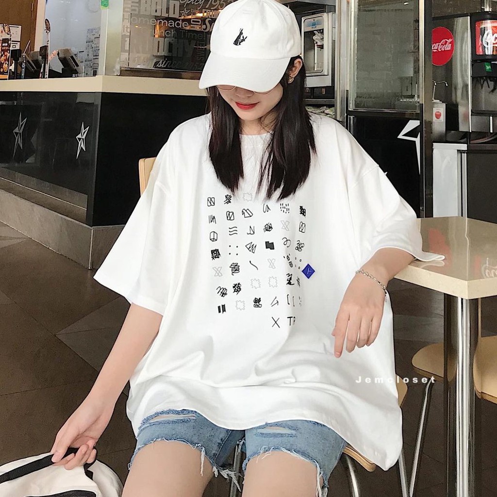 Áo Phông Nữ JEMCLOSET Form Rộng Tay Ngắn In Họa Tiết Nhí Dễ Thương XTRACI-10030