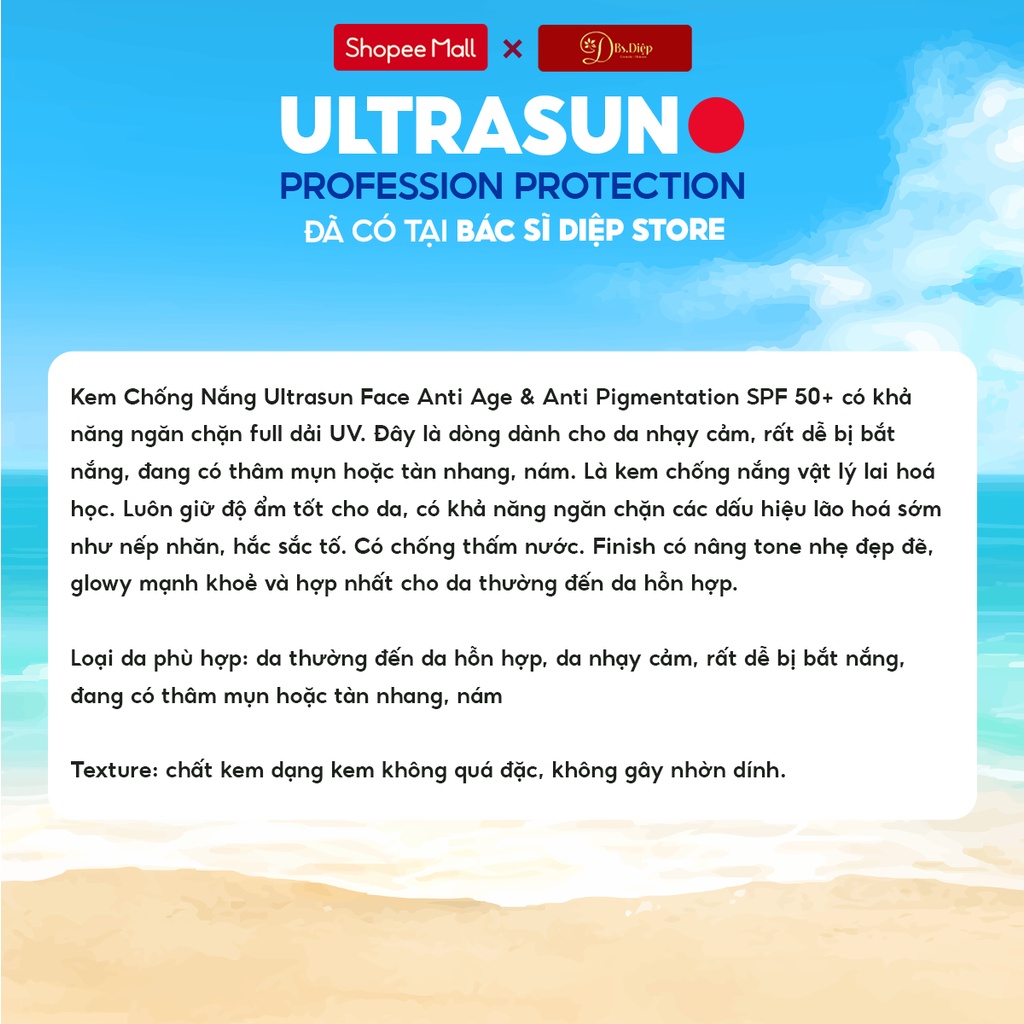Kem Chống Nắng Ultrasun Face SPF 50+ Cho Mọi Loại Da và Da Cực Kỳ Nhạy Cảm
