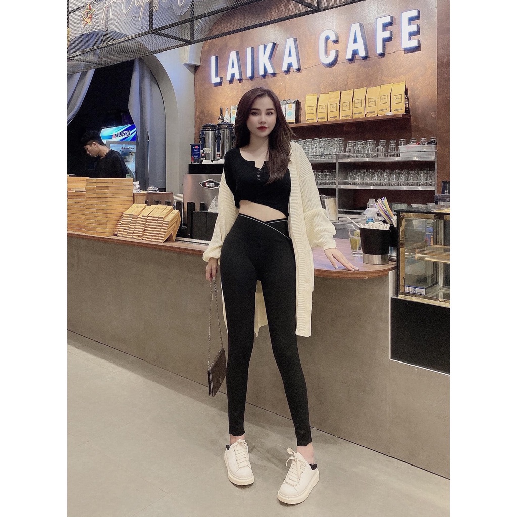 Quần Legging Nữ⚡HÀNG ĐẸP⚡Quần Legging Cạp Chéo Co Dãn 4 Chiều,Ống Bó Tôn Dáng Mẫu Mới 2021_Kim Anh Shop
