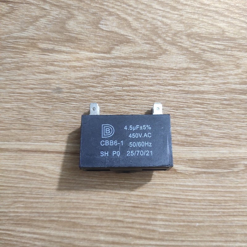 Tụ quạt 4.5UF 450VAC CBB61 4 chân cắm jack chính hãng SENJU