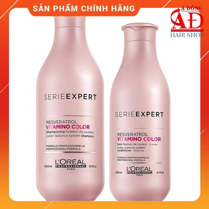 Bộ dầu gội xả chăm sóc tóc nhuộm L'oreal Serie Expert Vitamino color radiance 300ml + 200ml