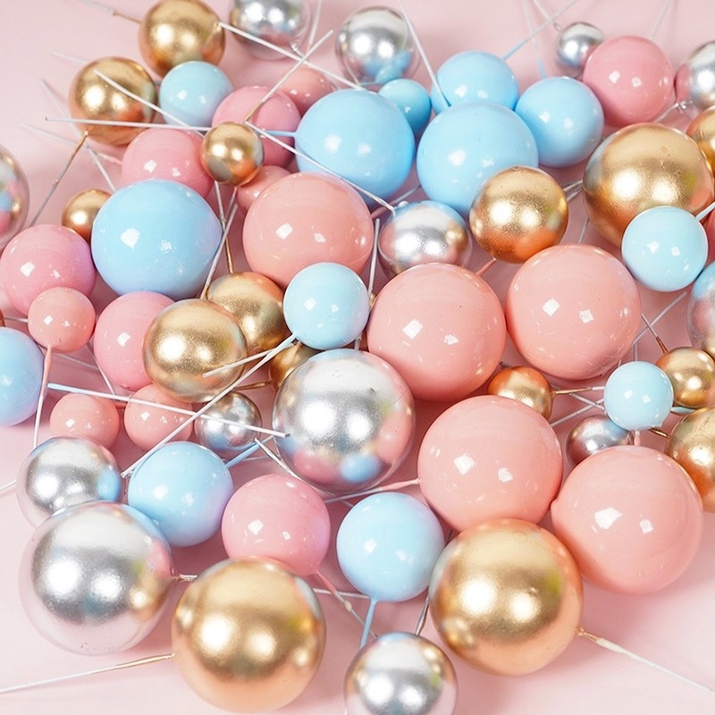 Set 10 Quả Bóng Nhiều Màu Sắc Dùng Trang Trí Bánh Kem Tiện Dụng