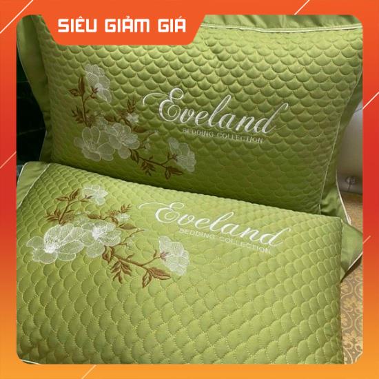 Vỏ gối thêu trần bông satin kt 45x65 áo gối thêu trần bông