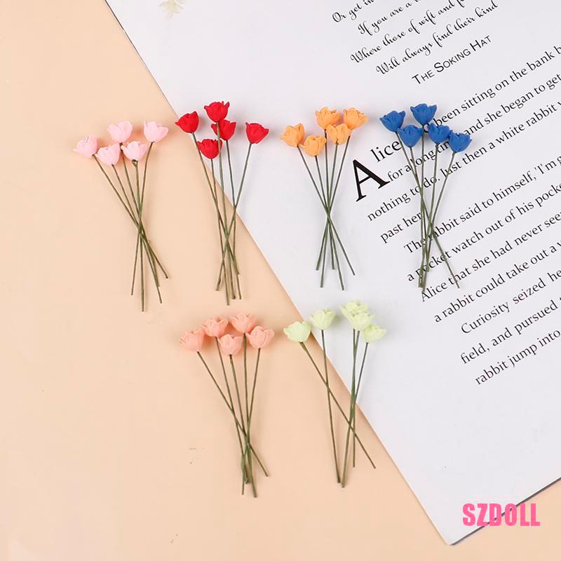 Set 5 Mô Hình Hoa Hồng 1:12 Trang Trí Nhà Búp Bê