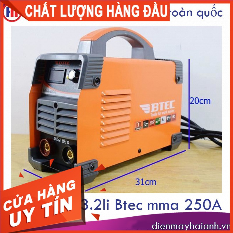 Máy hàn điện cơ que 3.2 - 4.0mm BTEC MMA-250A công nghệ Nhật Bản, công nghệ IGBT Inverter, BH 12 tháng