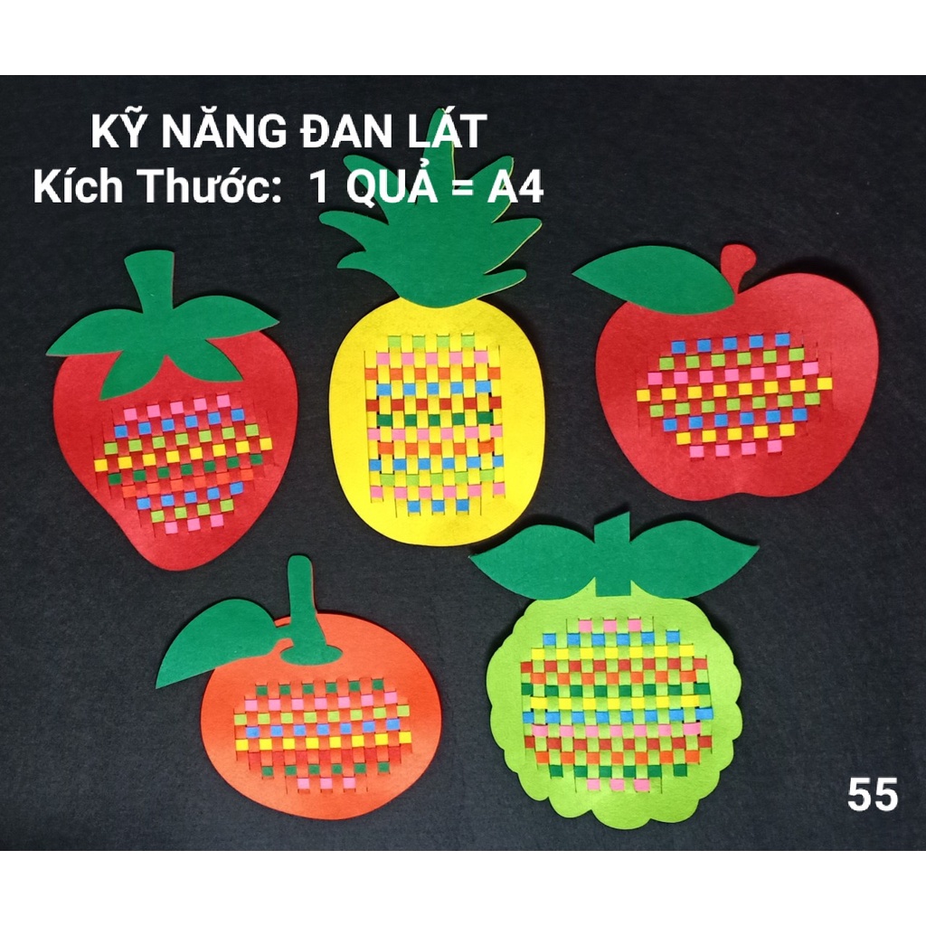 Bộ đan lát có 5 mẫu đan - Đồ chơi mầm non -  KỸ NĂNG