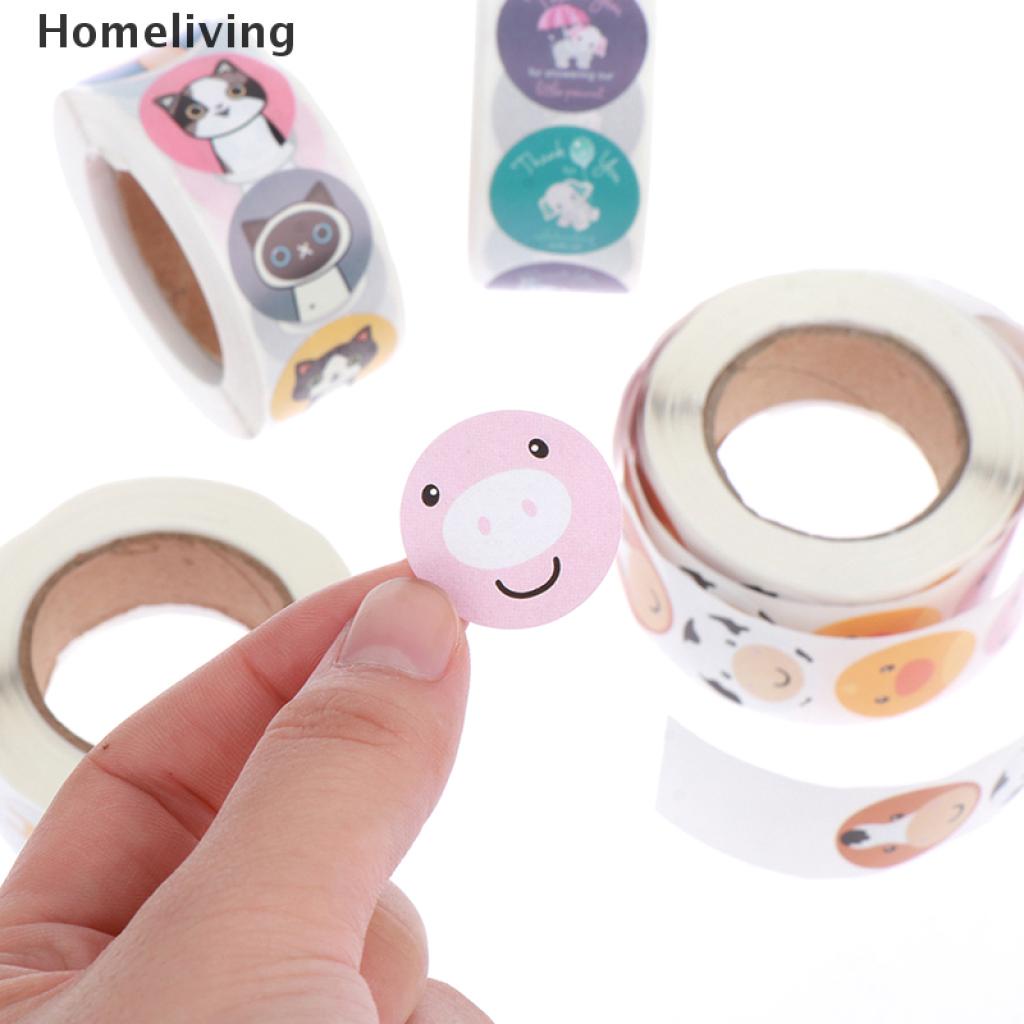 Cuộn 500 miếng dán trang trí hình động vật rừng cây dễ thương