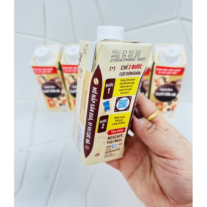 Cà Phê Sữa Đá Nescafe X2 Hộp Giấy Pha Sẵn 180ml