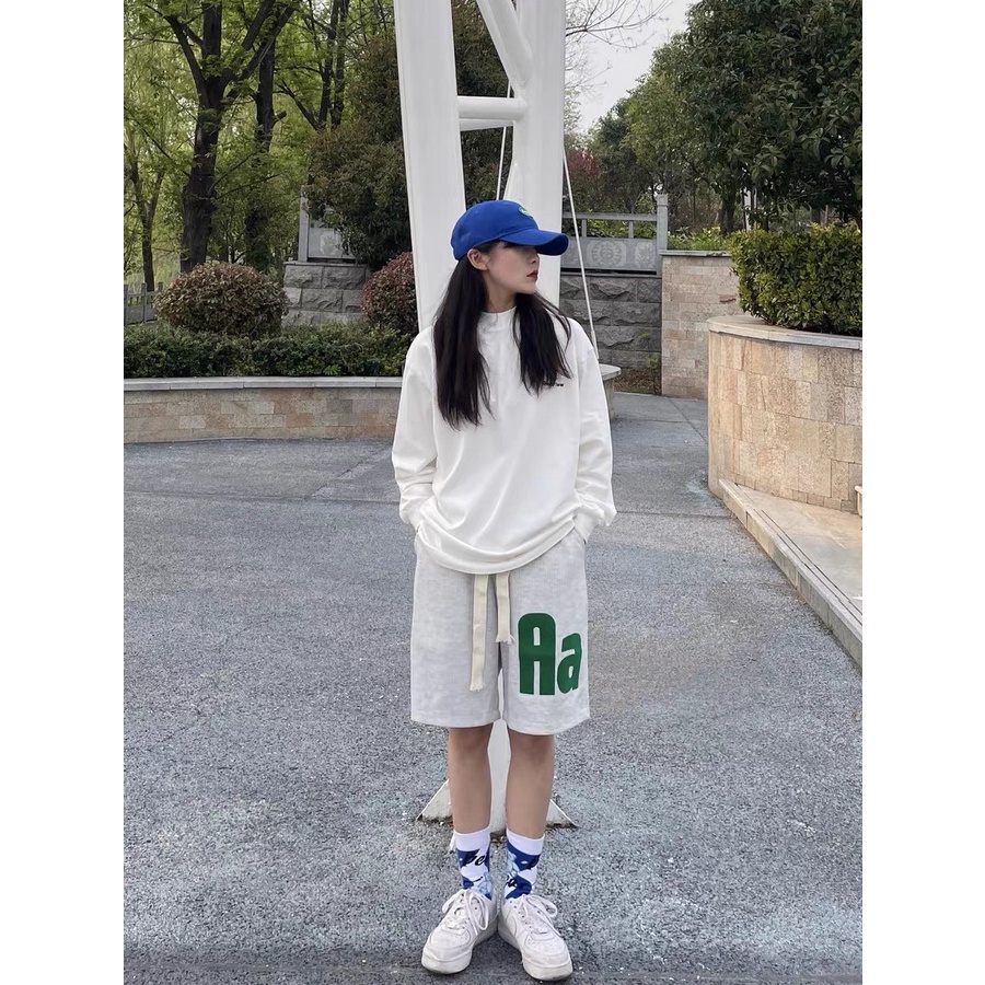 Quần short đùi chữ A, chất bo cotton dầy dặn. luồn dây bản to, unisex nam nữ 60kg trở xuống mặc đẹp