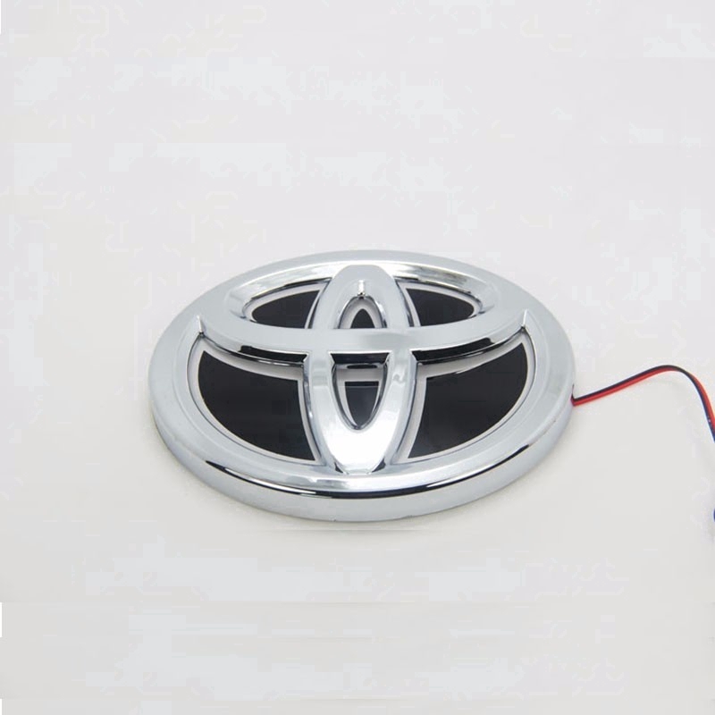 Logo Toyota có đèn LED 5D trắng/đỏ/xanh dương dán sau lưng xe hơi