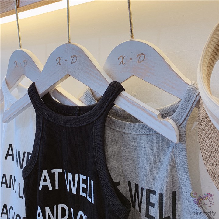 Áo Sát Nách In Chữ Thời Trang Hàn Quốc Dành Cho Bé Gái