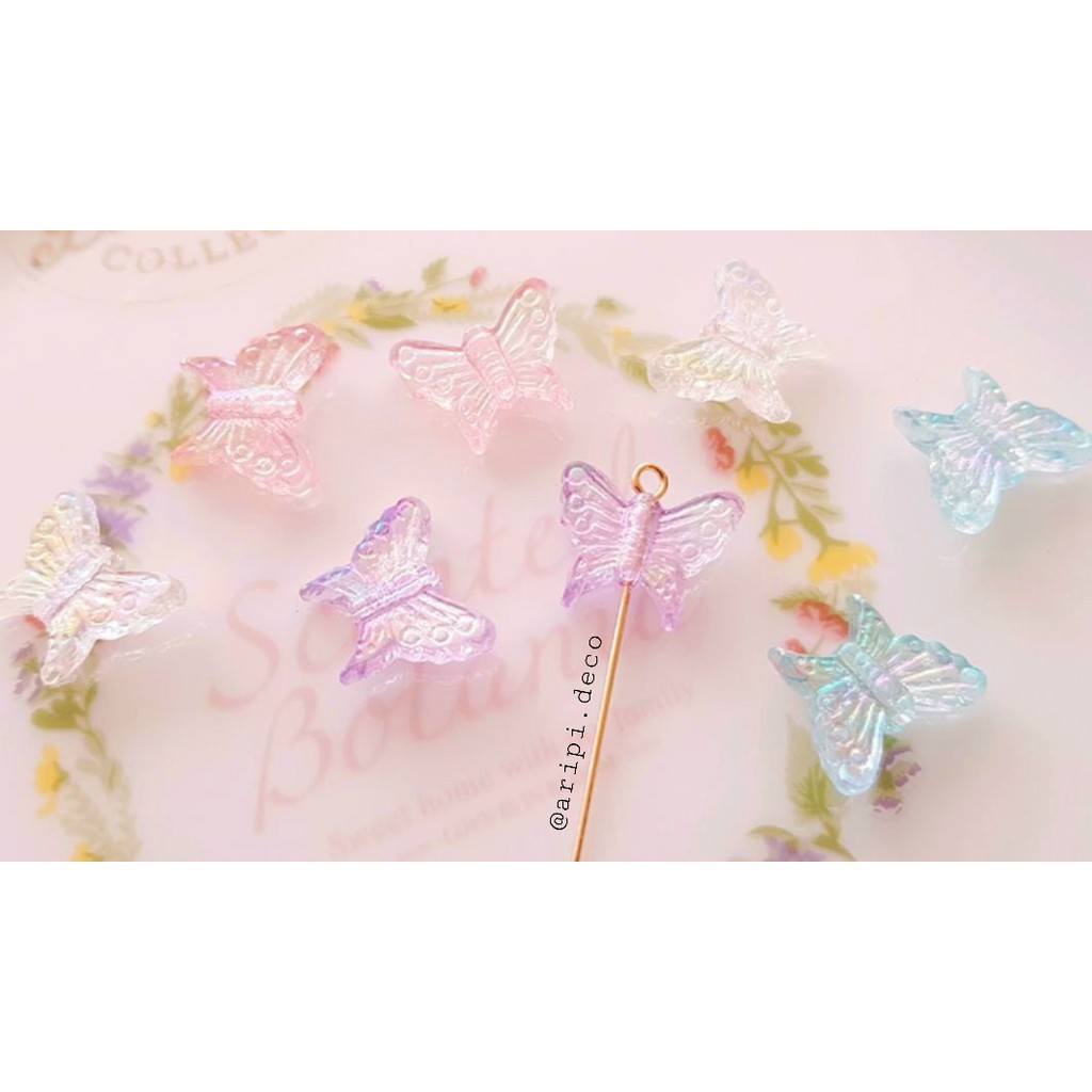 Charm hạt bướm xỏ lỗ 2 đầu /Nguyên liệu phụ kiện trang trí
