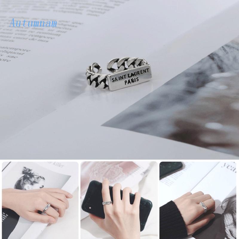 Nhẫn Hở Khắc Chữ Phong Cách Hiphop Punk Thời Trang Cho Nữ