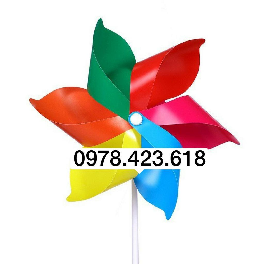 Combo 10 chong chóng 4 cánh 5 cánh 6 cánh nhiều cầm tay màu trang trí trường học, mầm non, homestay, khách sạn, cà phê