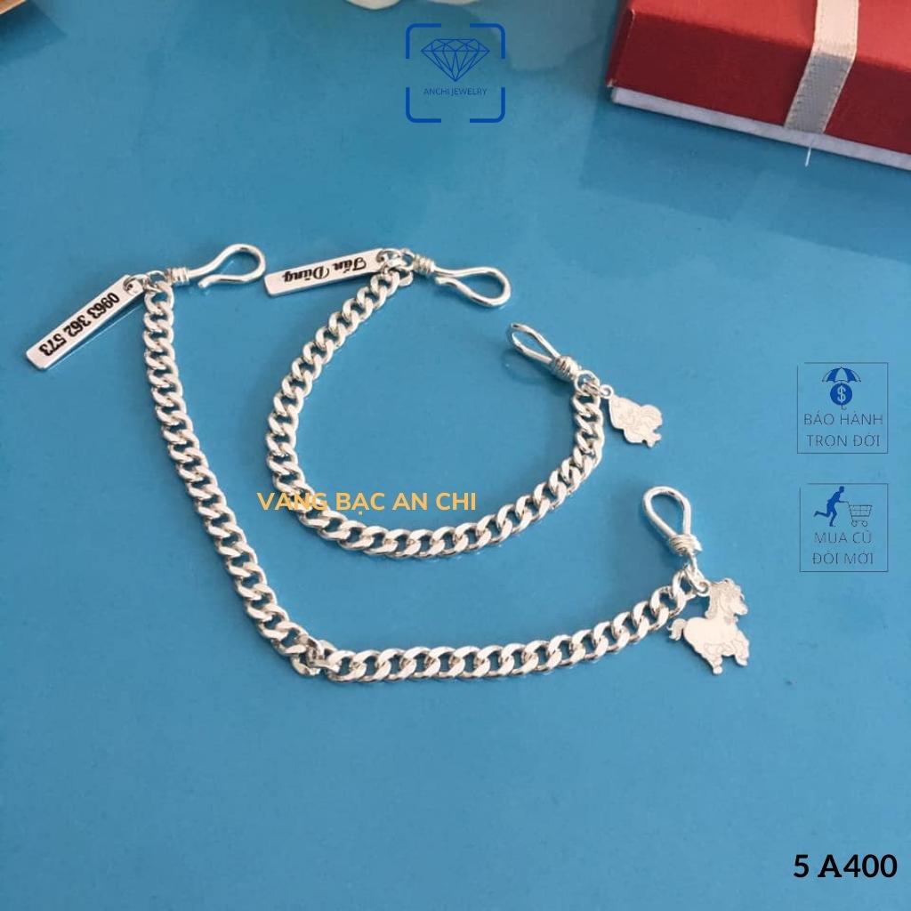 Lắc tay cặp đôi khắc tên , chuẩn bạc ta nguyên chất sáng đẹp - Anchi jewelry