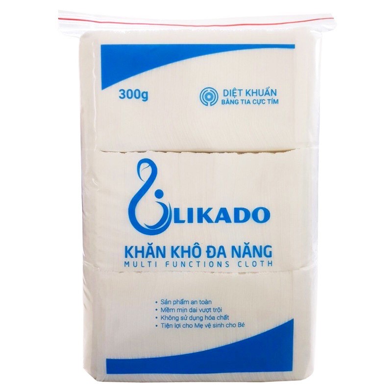 Khăn khô đa năng Likado, Giấy khô đa năng 300g chính hãng mềm mịn không mùi an toàn cho bé (270 tờ) BBShine – KH007