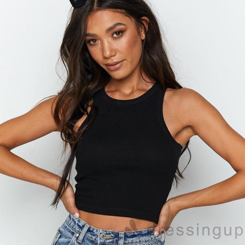 DRESSINGUP-Áo không tay ôm sát vừa vặn quyến rũ năng động cho nữ