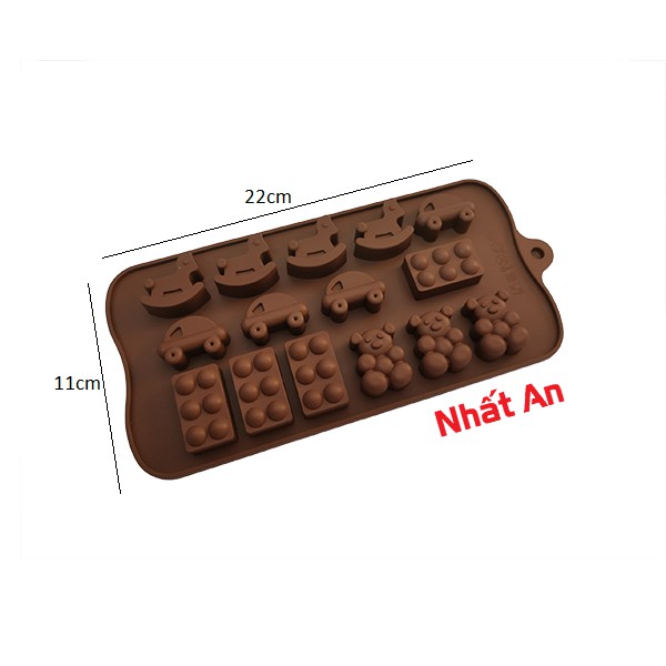 khuôn silicone nâu hình xe hơi