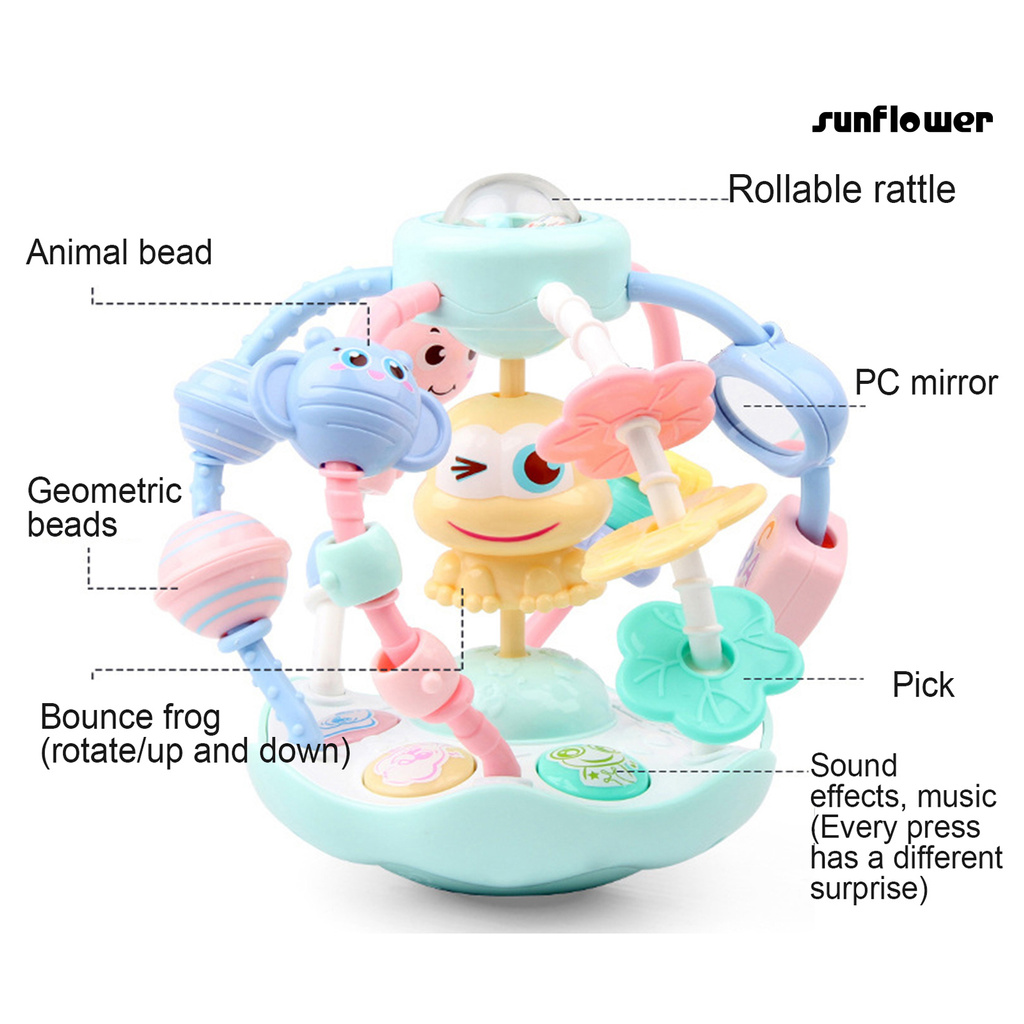 Cartoon Animal Baby Light Music Rattle Ball Hand Bell Educational Playing Toy /YEWJ/