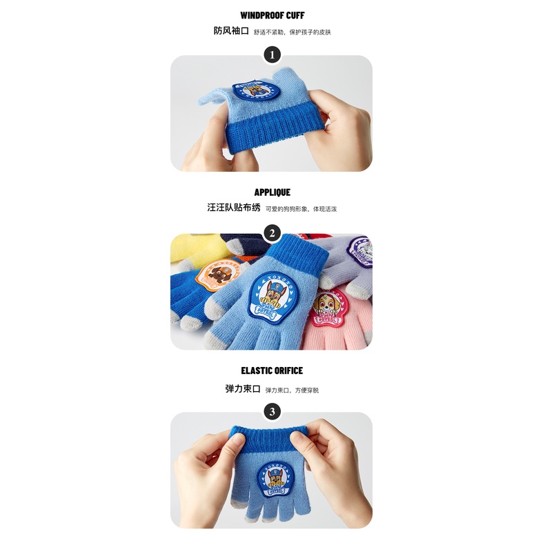 Găng tay năm ngón giữ ấm mùa thu đông cho bé trai