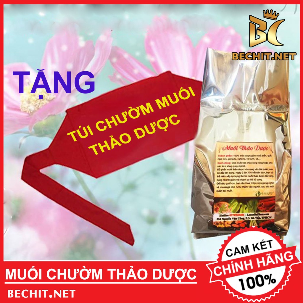 Túi Chườm Muối Thảo Dược - Giảm Mỡ Bụng Sau Sinh - Giảm Đau Nhức Vai Gáy, Lưng Hông | Tặng Đai Quấn Muối