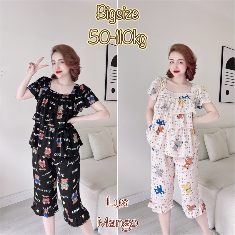 (50-110kg) Đồ Bộ Bigsize Lụa Cao Cấp - Chất rũ mịn, mát - Kiểu Dáng Hợp Thời Trang (Mango, Satin, Gấm…)