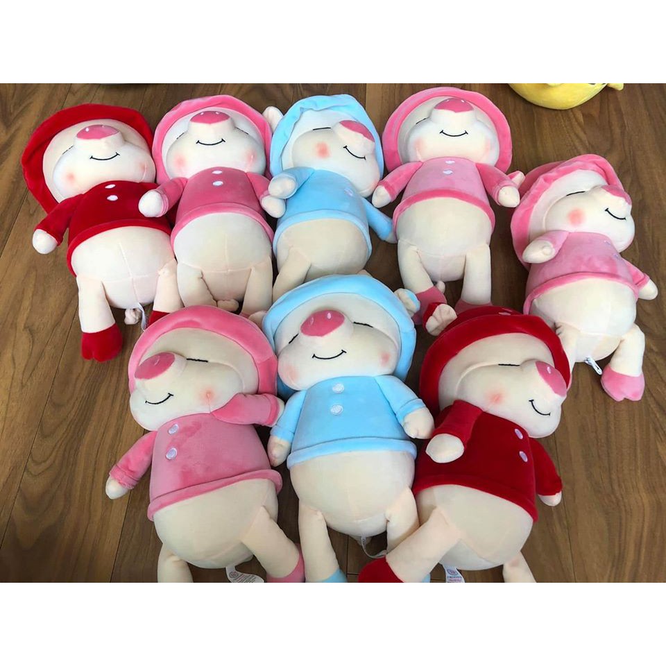 GẤU BÔNG HEO HAPPY ĐỘI NÓN DỄ THƯƠNG  LỢN HAPPY ĐỘI NÓN SIÊU MỀM SIÊU CUTE VẢI MINISO 4 CHIỀU MỀM MỊN