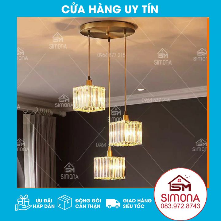 Bộ 03 Đèn Thả Trần Trang Trí Pha Lê SIMONA DT 9575