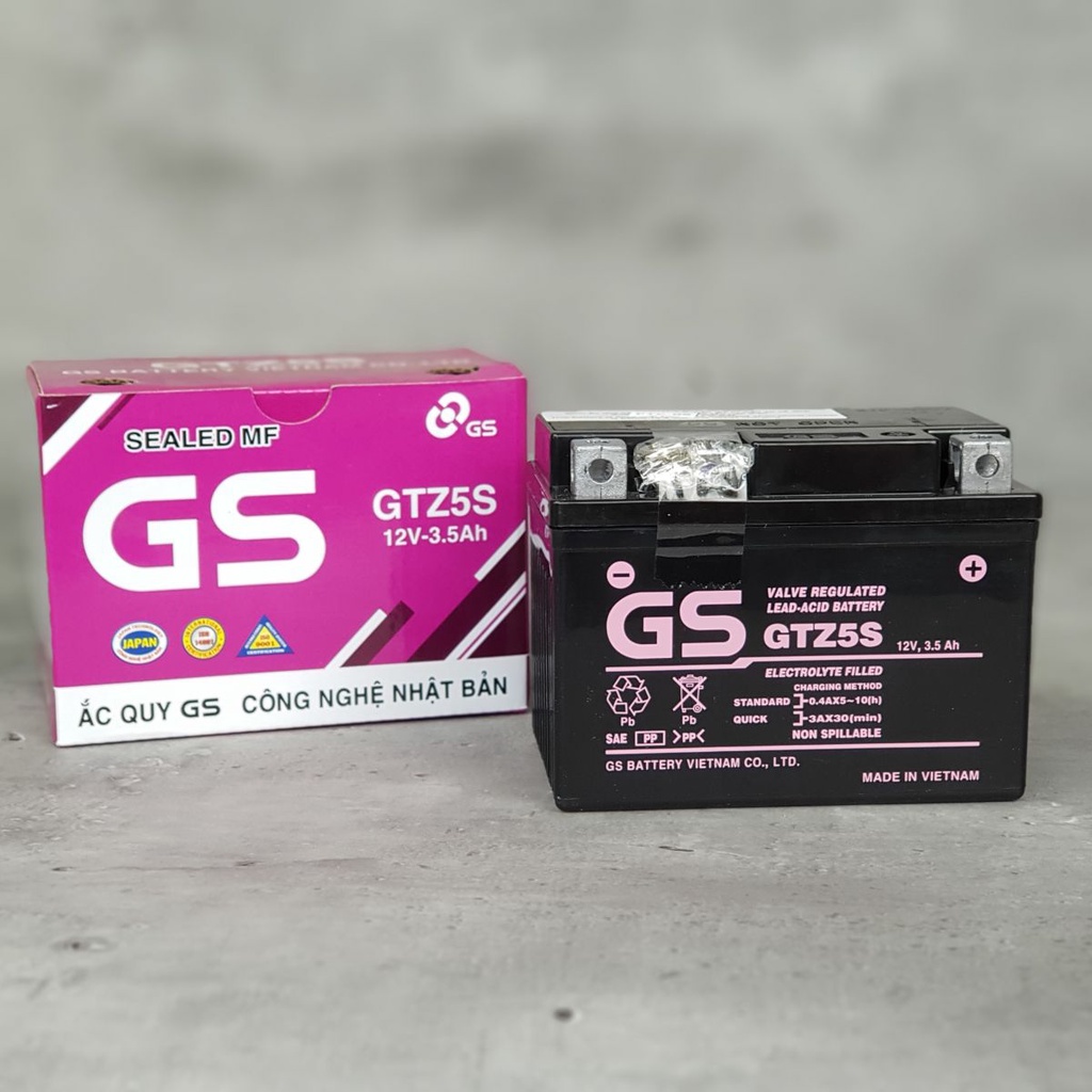 Bình ắc quy GS GTZ5S ( 12v-3.5Ah )