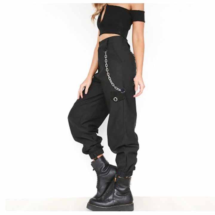 ❤️ HÀNG CAO CẤP ❤️ Quần jogger Baggy ĐEN túi hộp NAM nữ phối dây xích 2 bên siêu cá tính, VẢI COTTON NHẬP dày co giãn