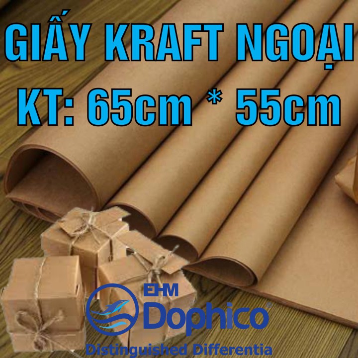 [25 Tờ] Giấy xi măng gói hàng – Giấy Kraft màu da bò – KT: 65cm x 55cm – Chống thấm nước – Dai chắc