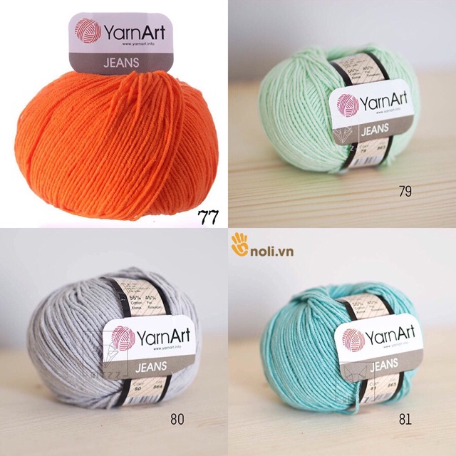 Len Jeans nhập khẩu Thổ Nhĩ Kỳ chuyên đan móc khăn, mũ, áo, thú bông không bai xù, phai màu, an toàn cho bé 50g (69-91) | BigBuy360 - bigbuy360.vn