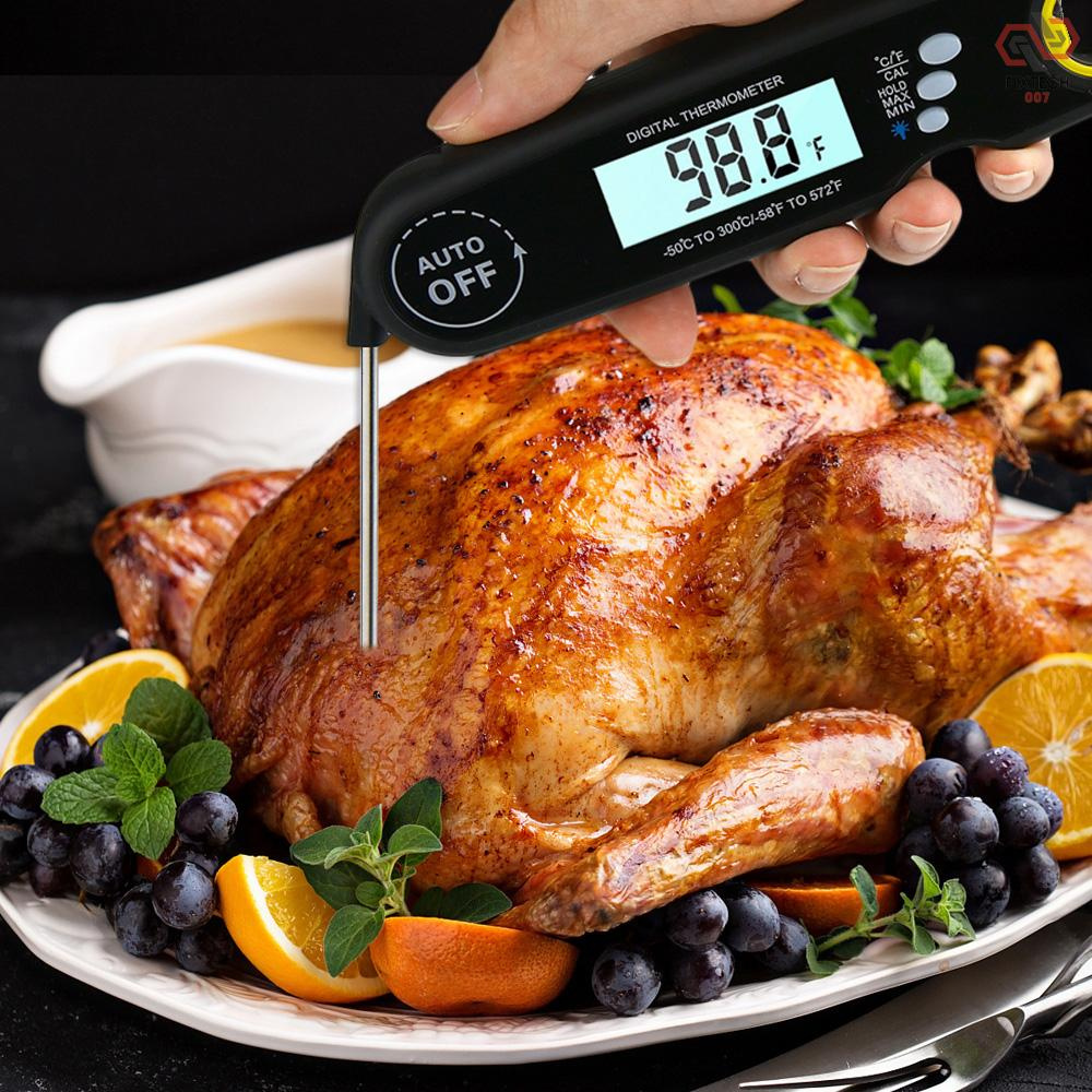 Foldable Digital Thermometer Waterproof Food Thermometer Probe Meat Steak BBQ Temperature Gauge Beer Opener Kitchen Cooking Tools