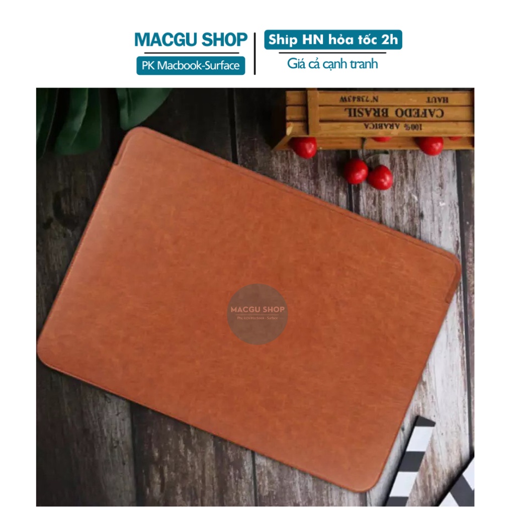 Bao da macbook 16inch mỏng nhẹ, chống trầy xước. Túi da laptop 14inch, 15inch, 16inch