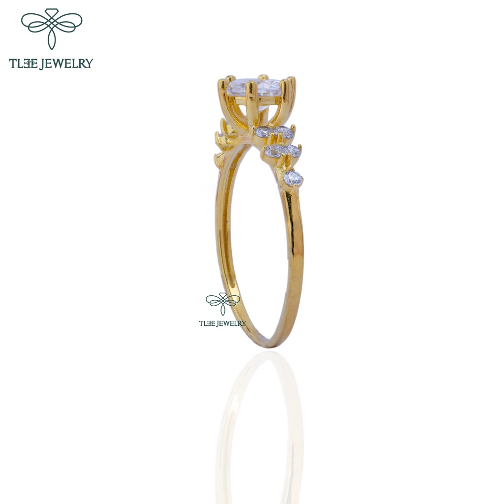 Nhẫn bạc nữ TLEE Elise mạ vàng 14k đính đá sang trọng TleeJewelry A0145