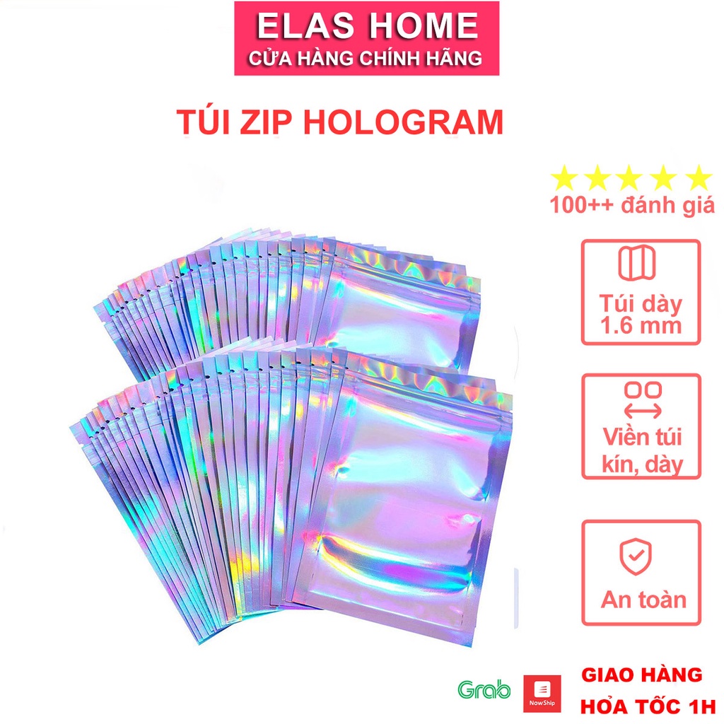 Túi zip hologram, túi zipper đủ 6 Size đựng mỹ phẩm trang sức phụ kiện áo quần phụ kiện điện thoại