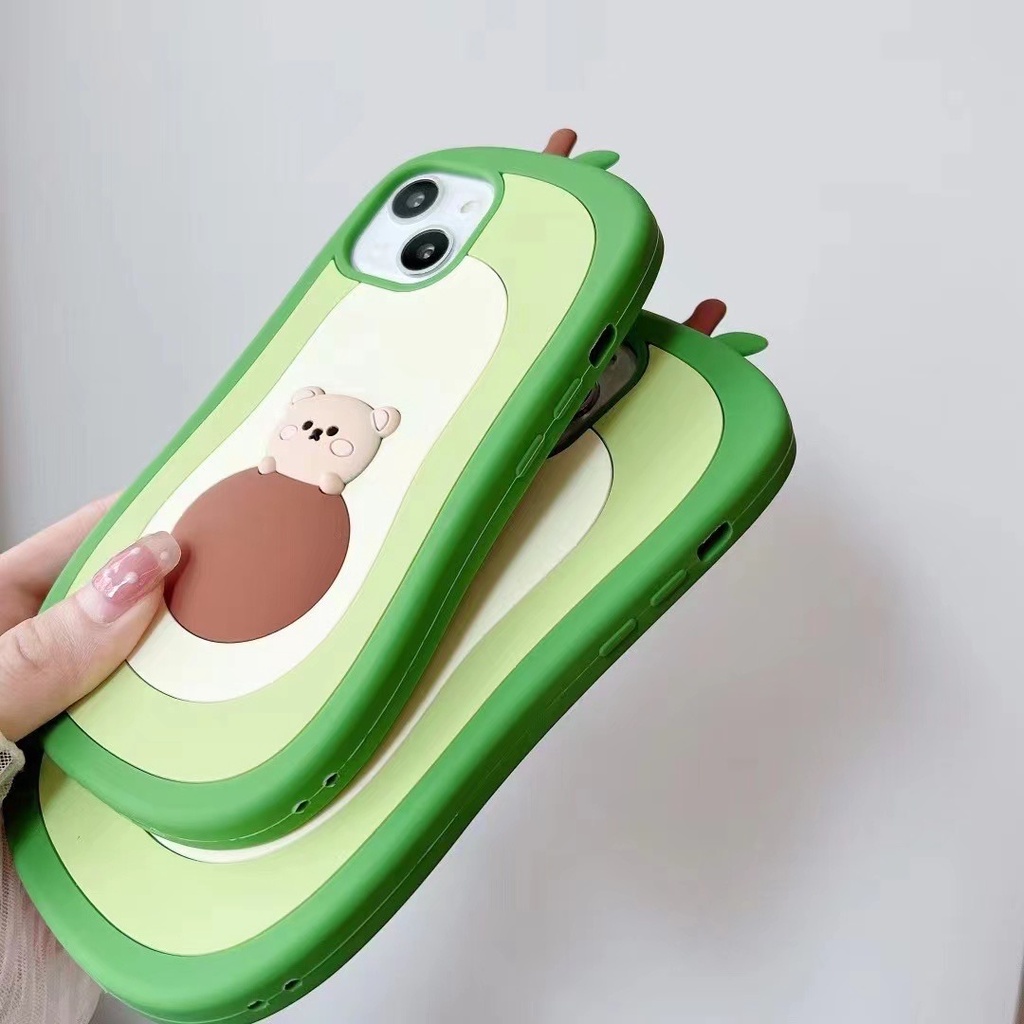 Ốp Điện Thoại Silicone tpu Mềm Họa Tiết Quả Bơ 3D Cho Iphone 12 pro max 11 pro max xs max xr x 13promax