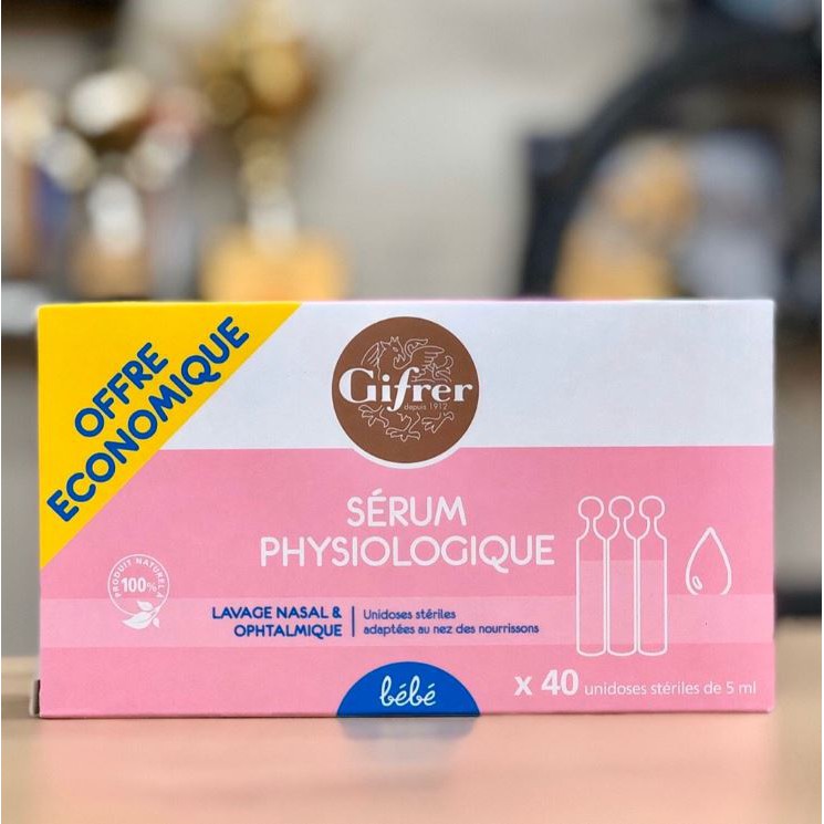  Nước muối sinh lý Gifrer - Physiodose Pháp tép hồng/ xanh/ vàng cho bé