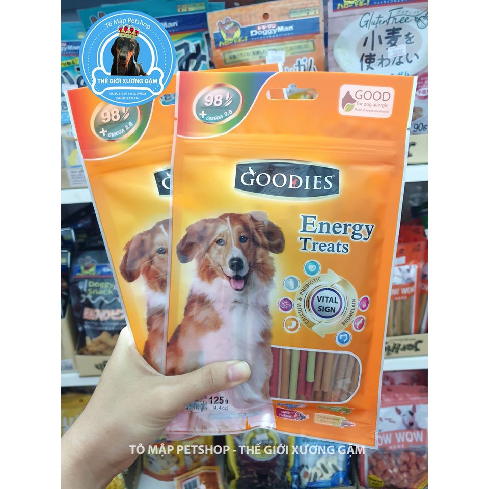 [RẺ NHẤT SHOPEE] XƯƠNG GẶM SẠCH RĂNG THƠM MIỆNG THƠM MIỆNG GOODIES 125GR THỨC ĂN CHO CHÓ