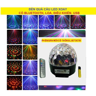 Đèn LED Quả Cầu Cảm Ứng Xoay Pha Lê 7 Màu Nháy Theo Nhạc có BLUETOOTH S.T