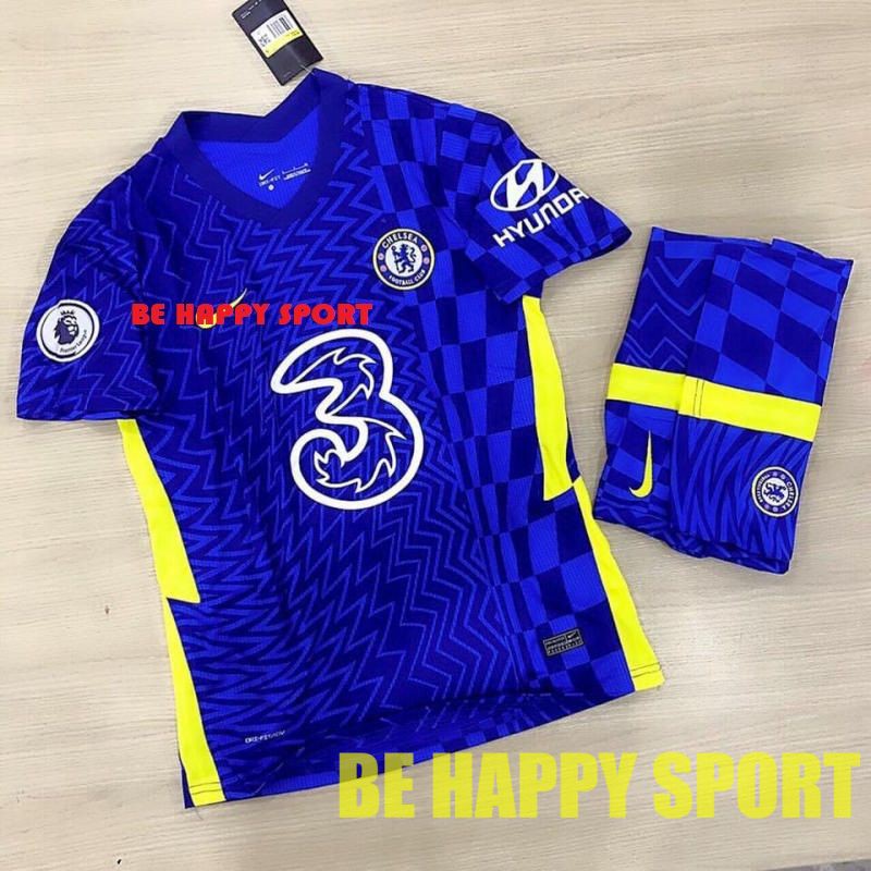 Bộ Quần Áo Đá Bóng Chelsea Màu Xanh Dương Full Logo Mẫu Mới Nhất - Quần Áo Thể Thao Nam PP Bởi Be Happy Sport